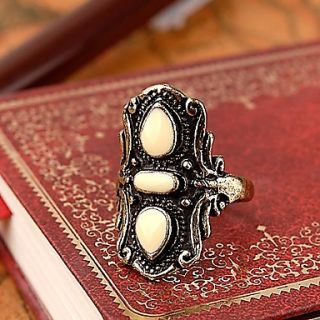 Women Vintage Carving Flower Alloy Finger Ring