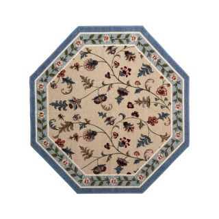 Flower Patch Washable Octagonal Rug, Celery (Green)