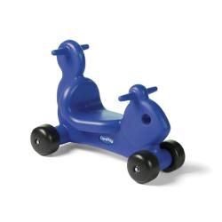 Careplay Blue Squirrel Critter Ride on (BlueIndoor or outdoor useHeavy duty commercial grade axle and materialsWider wheel base helps prevent tippingRide on and walker in one with handlesRecommended for ages 1 to 3 years oldMaterials 1 piece, blow molded