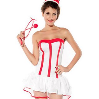 DILA Womens Halloween Strapless Tutu Dress Nurse Costumes Uniforms(Screen Color)