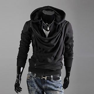URUN Zipper Hooded Fashion Coat(Black)