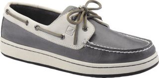 Mens Sperry Top Sider Sperry Cup   Grey/Off White Leather/Canvas Sailing Shoes