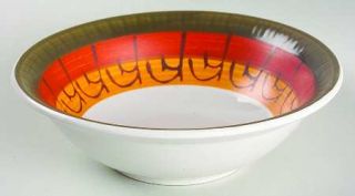 Casual Ceram Galaxy Coupe Cereal Bowl, Fine China Dinnerware   Green,Rust,Yellow