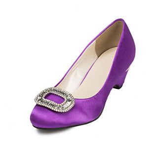 Satin Womens Wedding Chunky Heel Heels Pumps/Heels Shoes(More Colors)