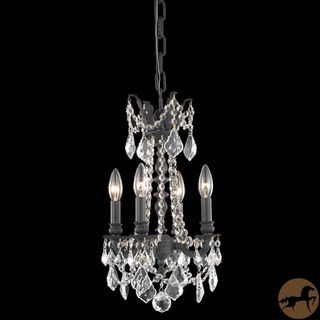 Christopher Knight Home Zurich 4 light Royal Cut Crystal/ Dark Bronze Chandelier (Crystal and AluminumFinish Dark BronzeNumber of lights Four (4)Requires four (4) 60 watt max bulb (not included)Bulb type E12, 110 Volt 125 VoltFive feet of chain/wire in