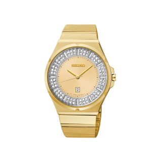 Seiko Matrix Womens Gold Tone Crystal Accent Watch