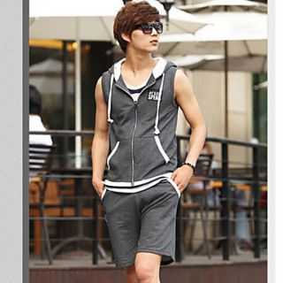 GBS Mens Casual Korean Sports Suits(Dark Gray)