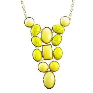JANE STONE Natural Stone Shape Trendy Bubble Bib Necklace(3 Colors)