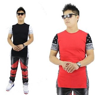 Bandanna Short Sleeve T shirt Red White zipper Hip Hop 2014