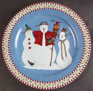 Sakura Snowman 12 Chop Plate/Round Platter, Fine China Dinnerware   Debbie Mumm