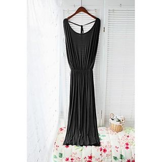 Qcqy Large Hem Thin Loose Dress (Black)