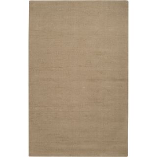 Hand crafted Beige Solid Casual Guthrie Wool Rug (2 X 3)