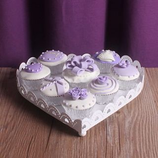 White Heart Shaped Cupcake Set/Pie Dish
