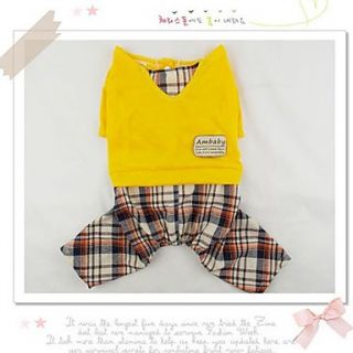 Petary Pets Cute Check Cotton Shirt With Pants For Dog