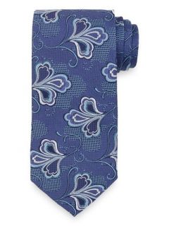 Paul Fredrick Mens Textured Botanical Woven Silk Tie