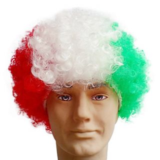 Black Afro Wig Fans Bulkness Cosplay Christmas Halloween Wig Italian Flag Wig 1pc/lot