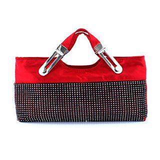 ONDY NewFashion Stitching Diamond Evening Bag (Red)