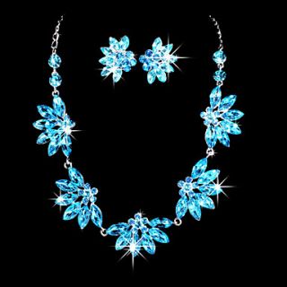 Gorgeous Alloy With Blue ZirconRhinestone Jewelry Set(Including Necklace,Earrings)