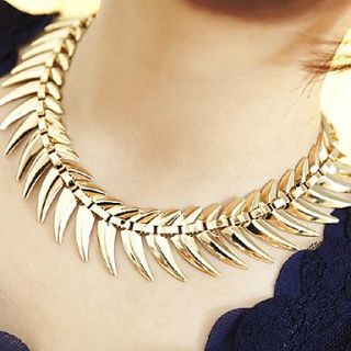 Shadela Leaf Shape Gold Fashion Necklace CX114