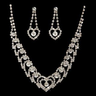 Marvelous Czech Rhinestones Alloy Plated Wedding Bridal Jewelry Set,Including Necklace And Earrings