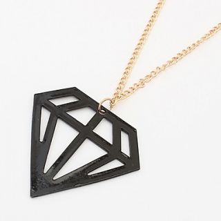 Shadela Diamond Print Black Fashion Necklace CX003 3