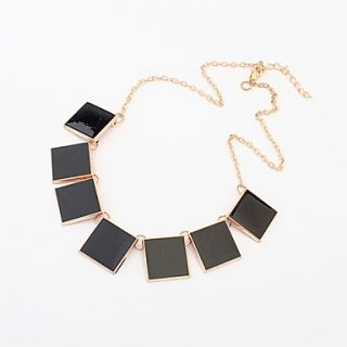 Shadela Square Print Black Fashion Necklace CX139 3