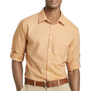 Van Heusen Seersucker Shirt, Orange, Mens