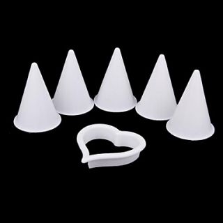 DIY Cake Decoration Mold Set One Heart shaped Cutter with Five Cone Formers Mold