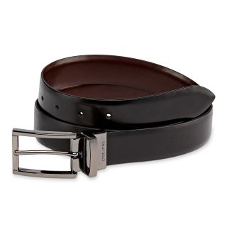 CLAIBORNE Engraved Reversible Belt, Black/Brown, Mens