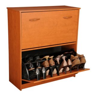 Spartak Double Level Shoe Storage Cabinet Black   4230 21BL
