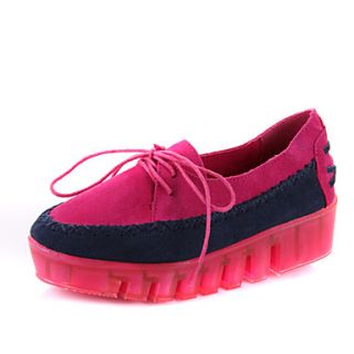 Womens Fashion Contrast Color Thick Crust Shoes(Fuchsia)