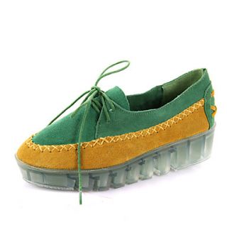 Womens Fashion Contrast Color Thick Crust Shoes(Green)