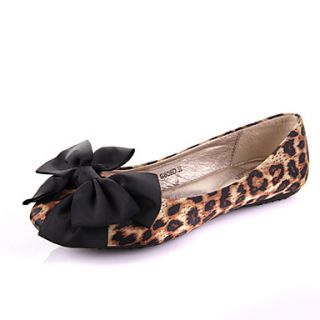 Womens Bow Decoration Leopard Shoes(Screen Color)