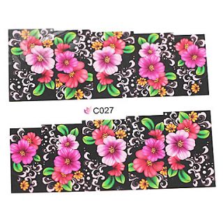 1x10PCS Rose Flower Pattern Water Transfer Print Nail Art Sticker Decal