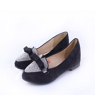 Womens Simple Rhinestone Embellishment Flat Shoes(Black)