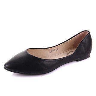 Womens Simple Solid Color Flat Shoes(Black)