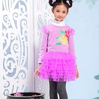 WXH ChildrenS Sunrise On Fu Type Printing Dress(Purple)