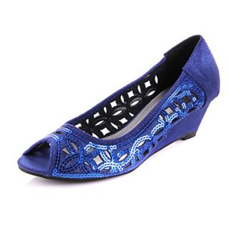 Womens Fashion Cut Out Wedges Shoes(Royal Blue)