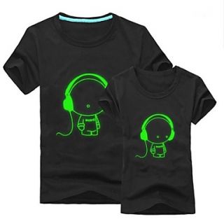 Mens Luminous T Shirt The Headset Design Clothing Lovers Short Sleeve Fashion Personality Mens Top