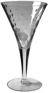 Unknown Crystal Unk167   Water Goblet   Gray Cut Flowers,Polished Cut Teardrops