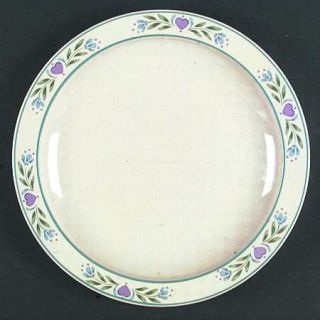 Tienshan Laurel Hearts Dinner Plate, Fine China Dinnerware   Purple Hearts,Blue