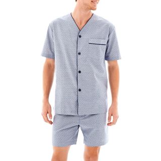 Stafford Premium Oxford Pajama Set Big and Tall, Green/Blue, Mens