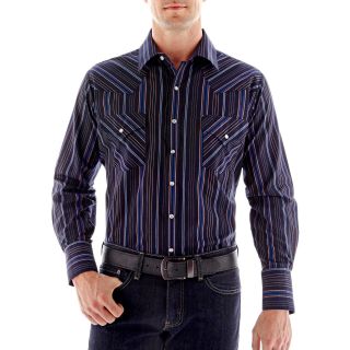 Ely Cattleman Woven Shirt Big and Tall, Navy Stripe, Mens