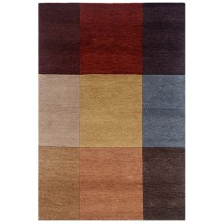 Hand knotted Geometric Brick Red Wool Rug (3 X 5)