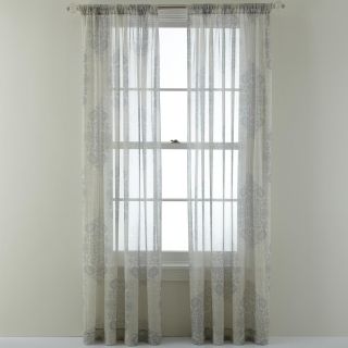 ROYAL VELVET Taurine Rod Pocket Sheer Curtain Panel, Taupe Multi