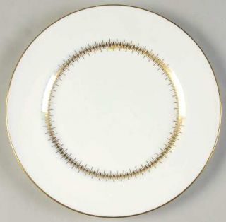 Mikasa Bryn Mawr Salad Plate, Fine China Dinnerware   Gold Geometric Verge,White