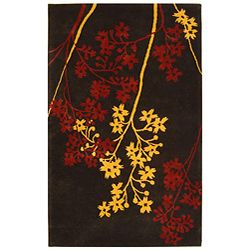 Handmade Soho Autumn Brown New Zealand Wool Rug (36 X 56) (BrownPattern FloralMeasures 0.625 inch thickTip We recommend the use of a non skid pad to keep the rug in place on smooth surfaces.All rug sizes are approximate. Due to the difference of monitor