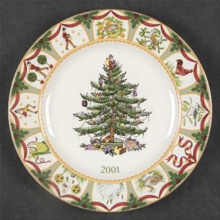 Spode Christmas Tree Green Trim 2001 Collector Plate, Fine China Dinnerware   Ne