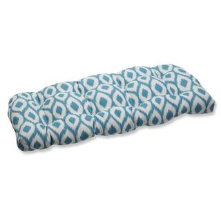 Pillow Perfect Wicker Loveseat Cushion With Bella dura Shivali Turquoise/cream Fabric (Turquoise 100 percent Solution Dyed Bella Dura PolyolefinFill material 100 percent Polyester FiberEdge KnifeSuitable for indoor/outdoor use. Collection Bella Dura Sh