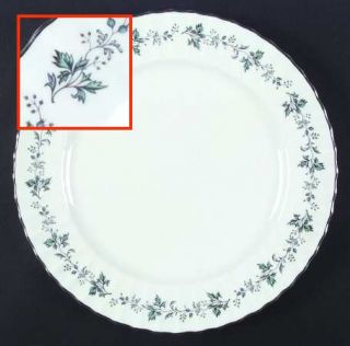 Royal Worcester Chapel Hill Dinner Plate, Fine China Dinnerware   Green/Blue Vin